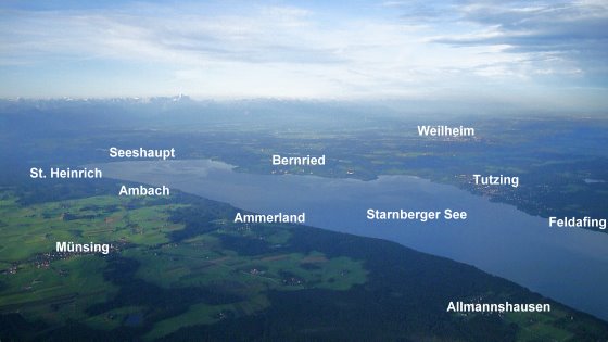 Towns along the boarders of lake starnberg