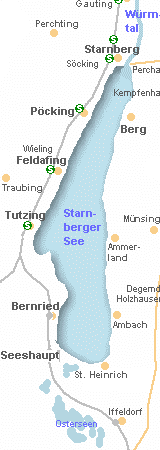 Karte vom Starnberger See